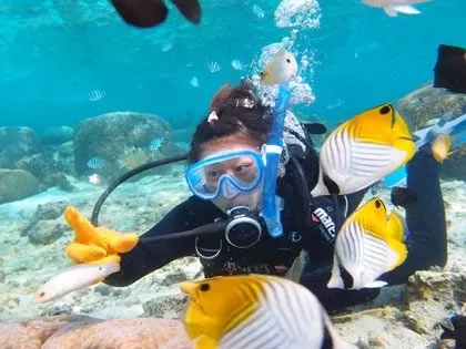 【青の洞窟※2名様~】体験ダイビング＆シュノーケリングセットコース（1グループ1ガイドの完全貸切！）☆水中写真＆餌付け全て無料☆