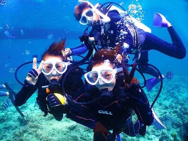 沖縄本島北部 ボート体験ダイビング1本【ブセナ海中公園発・10歳以上・1名可・周辺ホテル送迎可★許田インター車約10分】