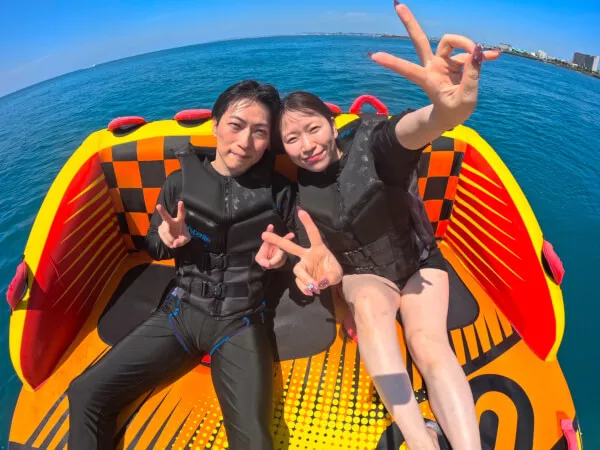 沖縄・那覇・宜野湾】 絶叫系海遊び!!最新トーイングチューブに