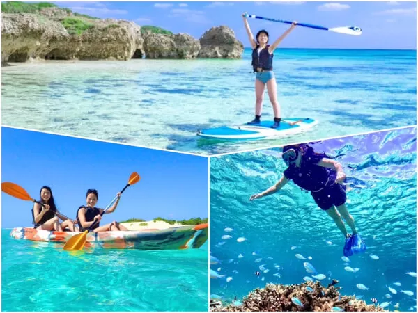 宮古島/1日】定番セット！ビーチシュノーケリング&選べるSUP/カヌー【3 