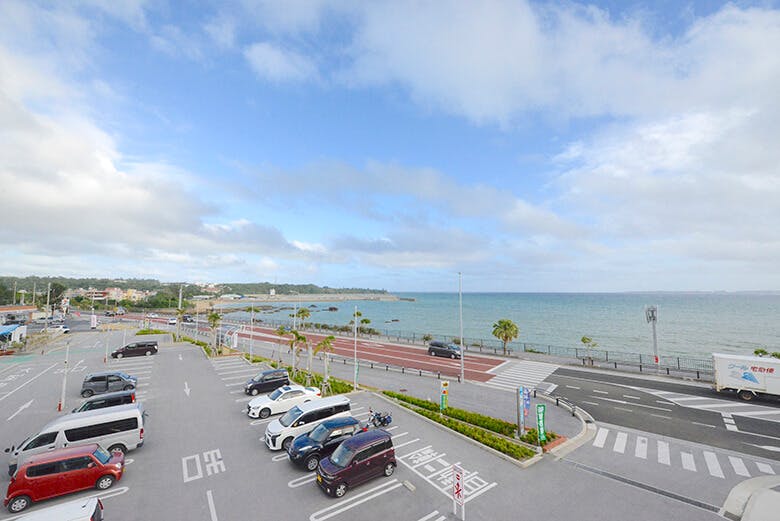 道の駅ぎのざ｜施設前に広る東海岸の海