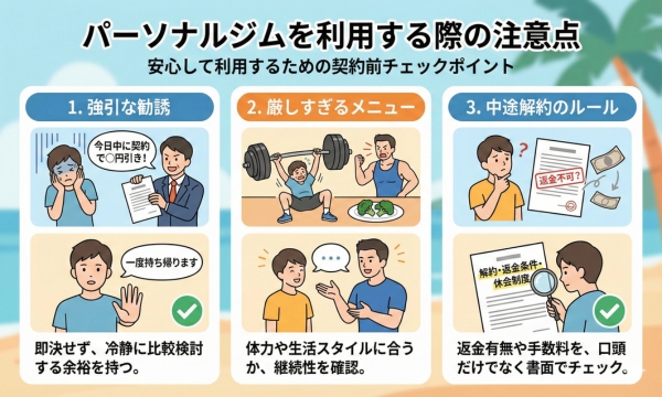パーソナルジムを利用する際の注意点