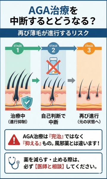 治療を中断すると再び薄毛が進行する