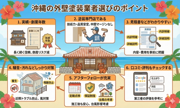 沖縄の外壁塗装業者の選び方