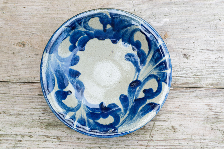 USED 沖縄　やちむん　横田窯　陶器深皿 直径31.8 高さ6.5 横田屋窯｜読谷村・沖縄