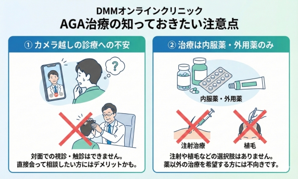 DMMオンラインクリニックでAGA治療をするデメリット
