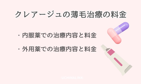 クレアージュの薄毛治療の料金