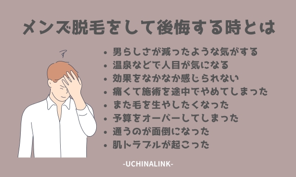 メンズ脱毛をして後悔する時とは