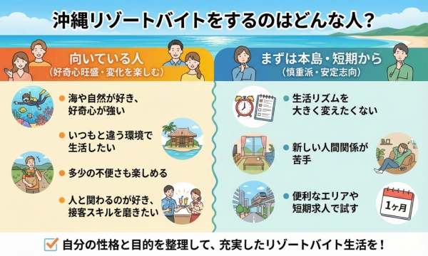 沖縄リゾートバイトをするのはどんな人?