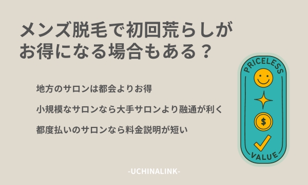 メンズ脱毛で初回荒らしがお得になる場合もある?