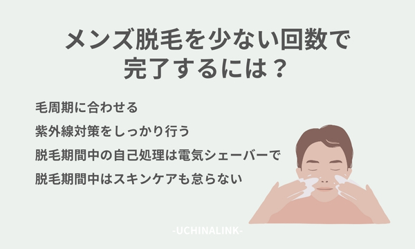 メンズ脱毛を少ない回数で完了するには?
