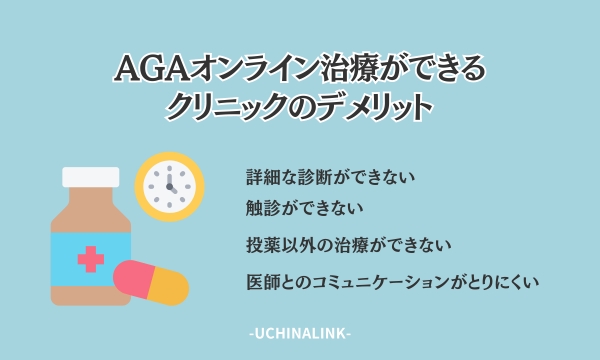 AGAオンライン治療ができるクリニックのデメリット