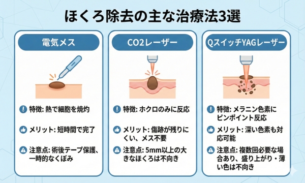 ほくろ除去の治療はどんな方法がある？