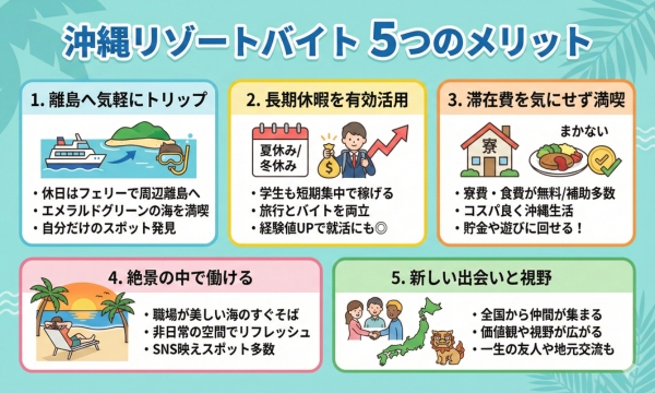 沖縄リゾートバイトのメリット