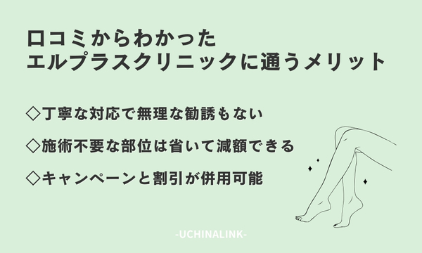 口コミからわかったエルプラスクリニックに通うメリット