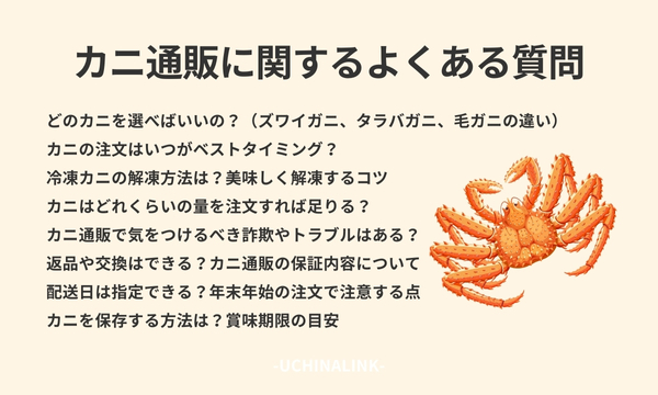 カニ通販に関するよくある質問