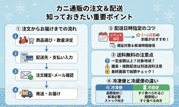 カニ通販の注文方法と配送