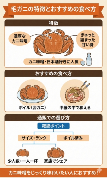 毛ガニの特徴とおすすめの食べ方