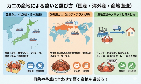 カニの産地による違いと選び方