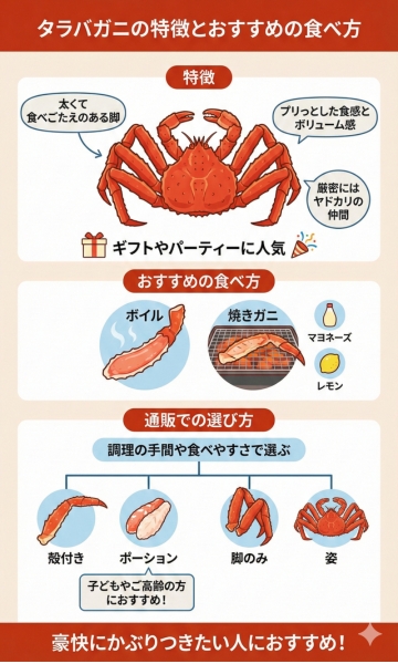タラバガニの特徴とおすすめの食べ方