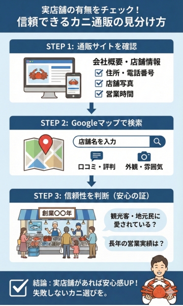 実店舗があるかどうかをチェック
