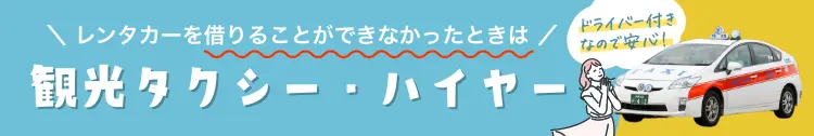 レンタカーを借りることができなかったときは 観光タクシー・ハイヤー