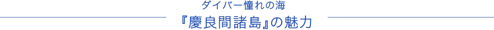 ダイバー憧れの海『慶良間諸島』の魅力