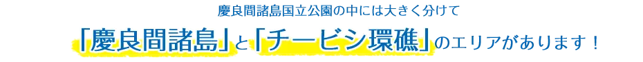 「慶良間諸島」「チービシ環礁」のエリアがあります！
