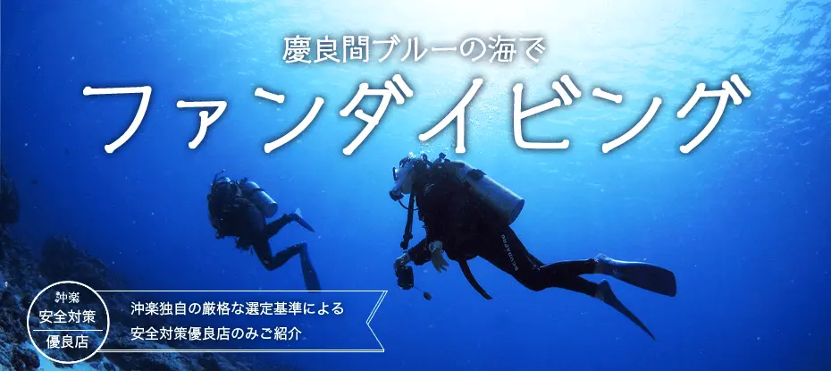 慶良間ブルーの海でダイビング