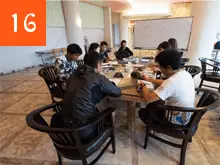 店舗にてログ付・解散