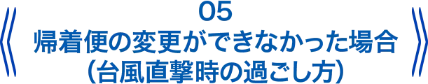 帰着便の変更ができなかった場合(台風直撃時の過ごし方)