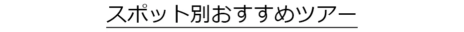 スポット別おすすめツアー