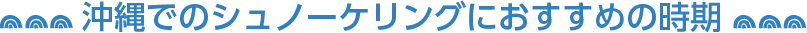 沖縄でのシュノーケリングにおすすめの時期