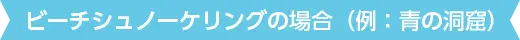 ビーチシュノーケリングの場合（例：青の洞窟）