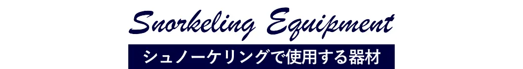 シュノーケリングで使用する器材