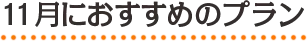 11月におすすめのプラン