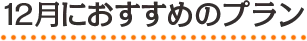 12月におすすめのプラン